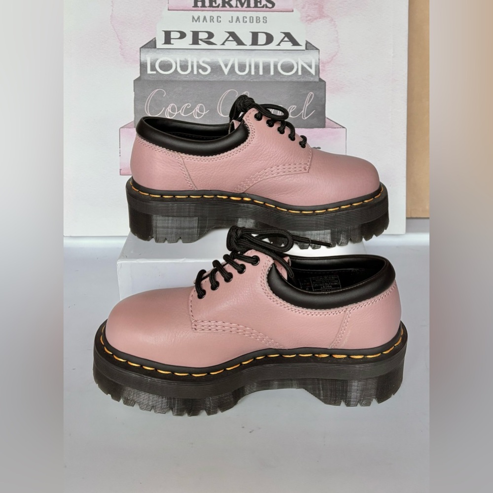 Dr. Martens 8053 Quad 2” Platform Leather Oxford shoes in Pink Color Size 6 NWOB - Picture 3 of 13